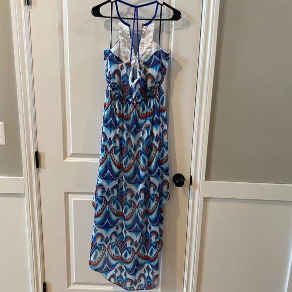 Bebe Multicolor Print Hi Lo Dress Size Medium - Picture 7 of 11